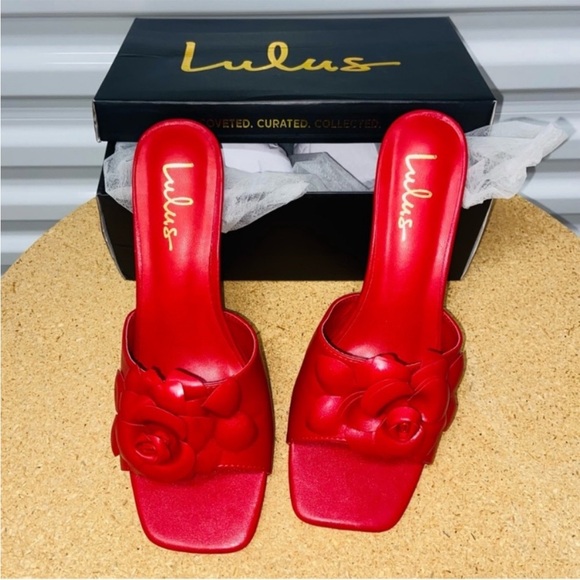 LULU’S FLOWINA SQUARE TOE SLIDE HEEL SANDALS - Picture 2 of 9